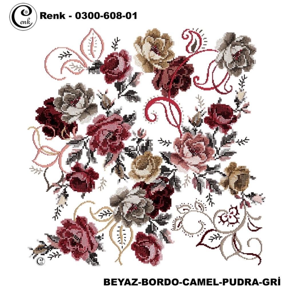 Cenk Desenli Oyalık Yazma - 0300-608