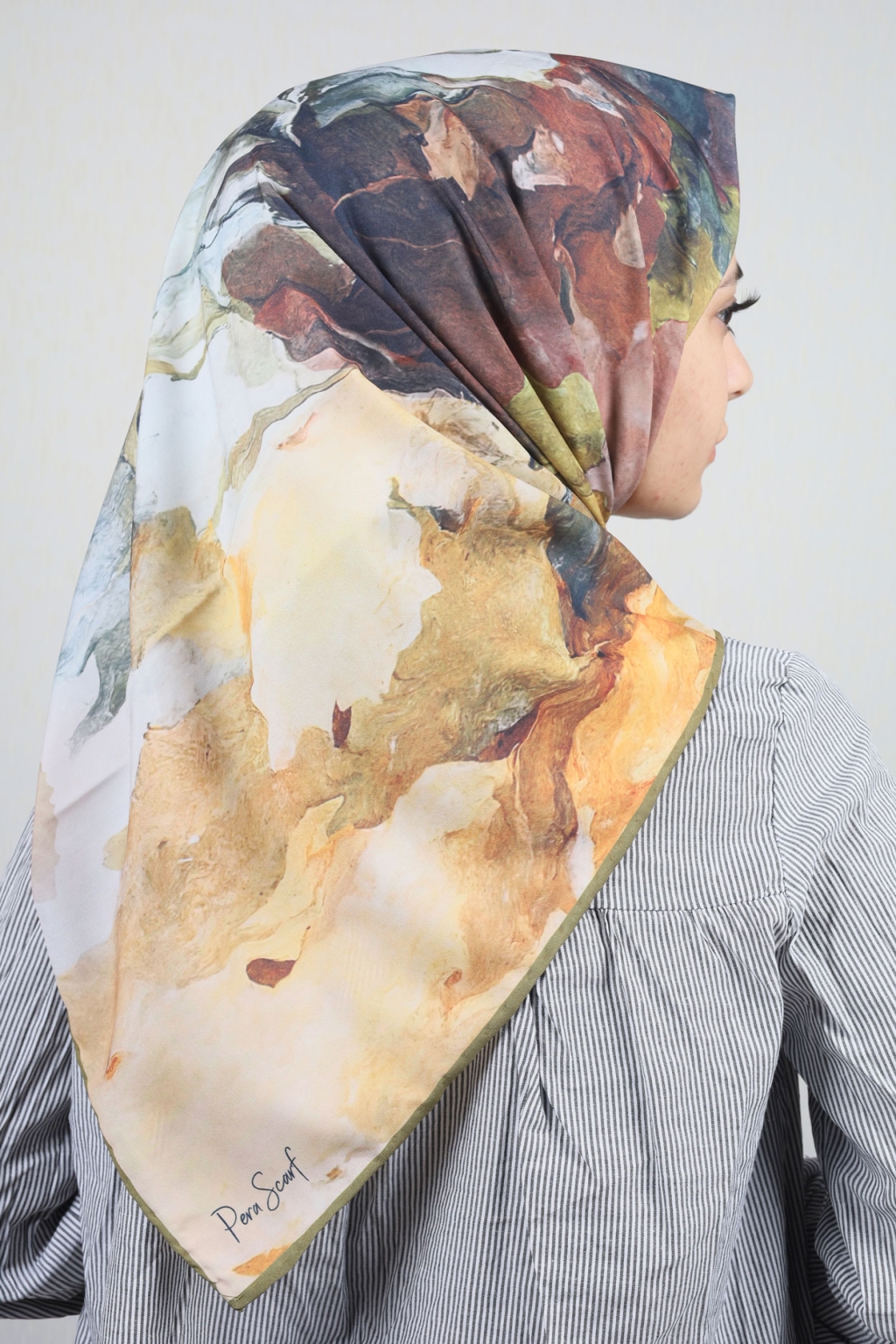 Pera Scarf Desenli Flora Eşarp - Desen-01